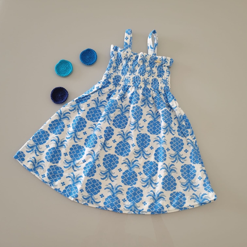 Vestido abacaxi azul